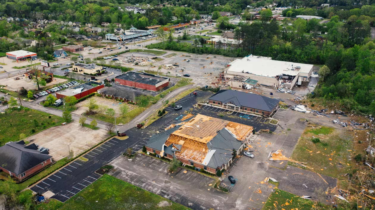 A home with a damaged roof