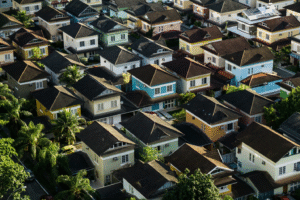 A neighborhood with quality roofing