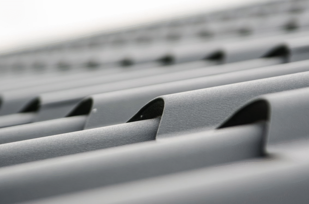 close-up of a metal roof