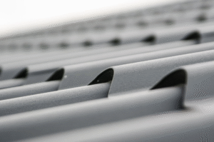 close-up of a metal roof