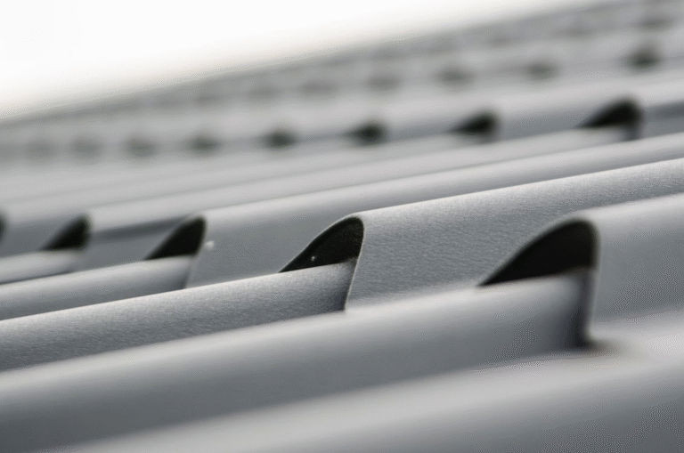 close-up of a metal roof