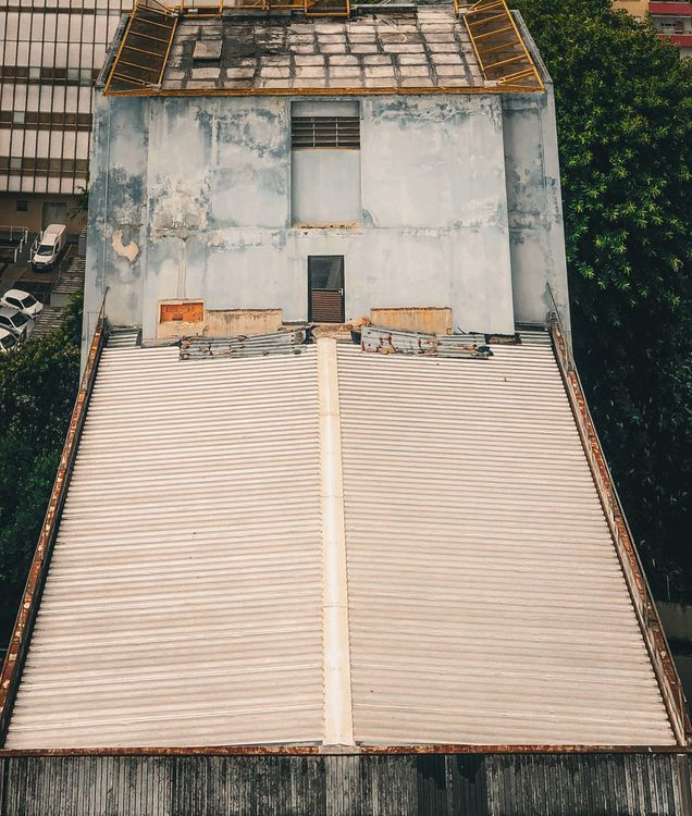 aerial view of a roof
